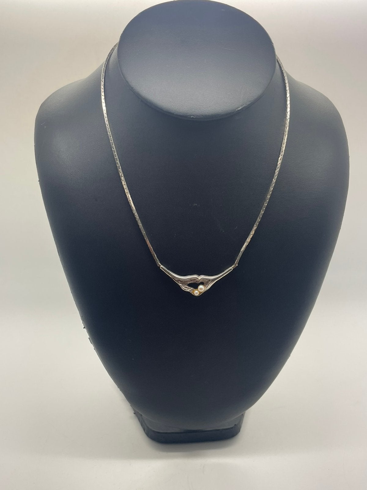 F999 Prachtige zilveren Finse ketting met parel, Ophalen of Verzenden, Zilver, Ketting