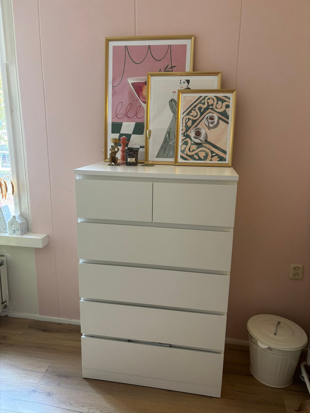 IKEA MALM ladekast wit - 6 lades, Ophalen, 5 laden of meer, 50 tot 100 cm, Zo goed als nieuw