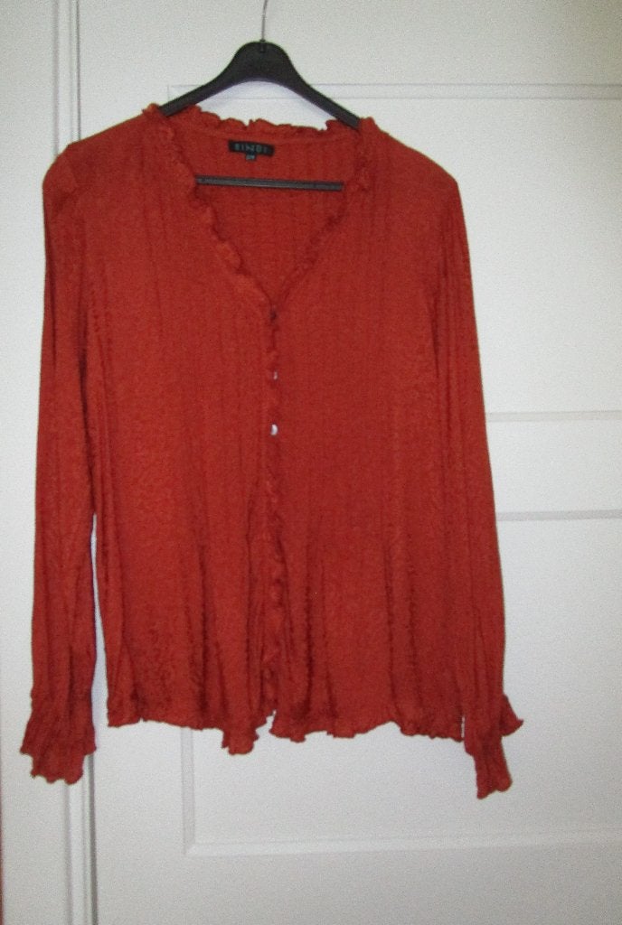 mooie aardetint Terra Cotta blouse Bindi mt. S/M (40-42?), Maat 38/40 (M), Bruin, Bindi, Ophalen of Verzenden