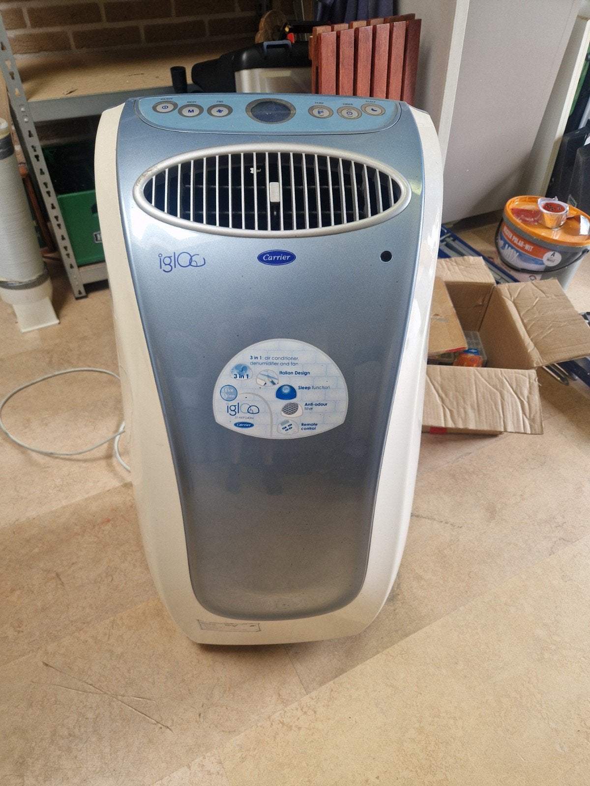 Igloo Mobiele Airco 3-in-1 (Koelen, Ontvochtigen, Ven, Ophalen, Energieklasse A of zuiniger, Gebruikt, Minder dan 60 m³