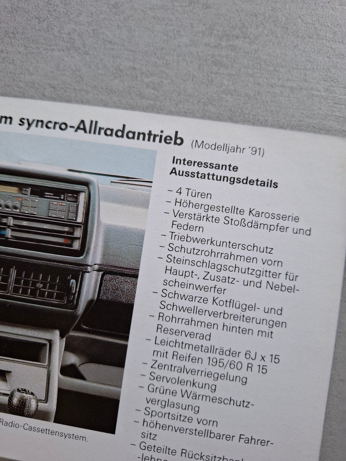 Volkswagen Golf Country sheet - 1990, Ophalen of Verzenden, Zo goed als nieuw, Volkswagen
