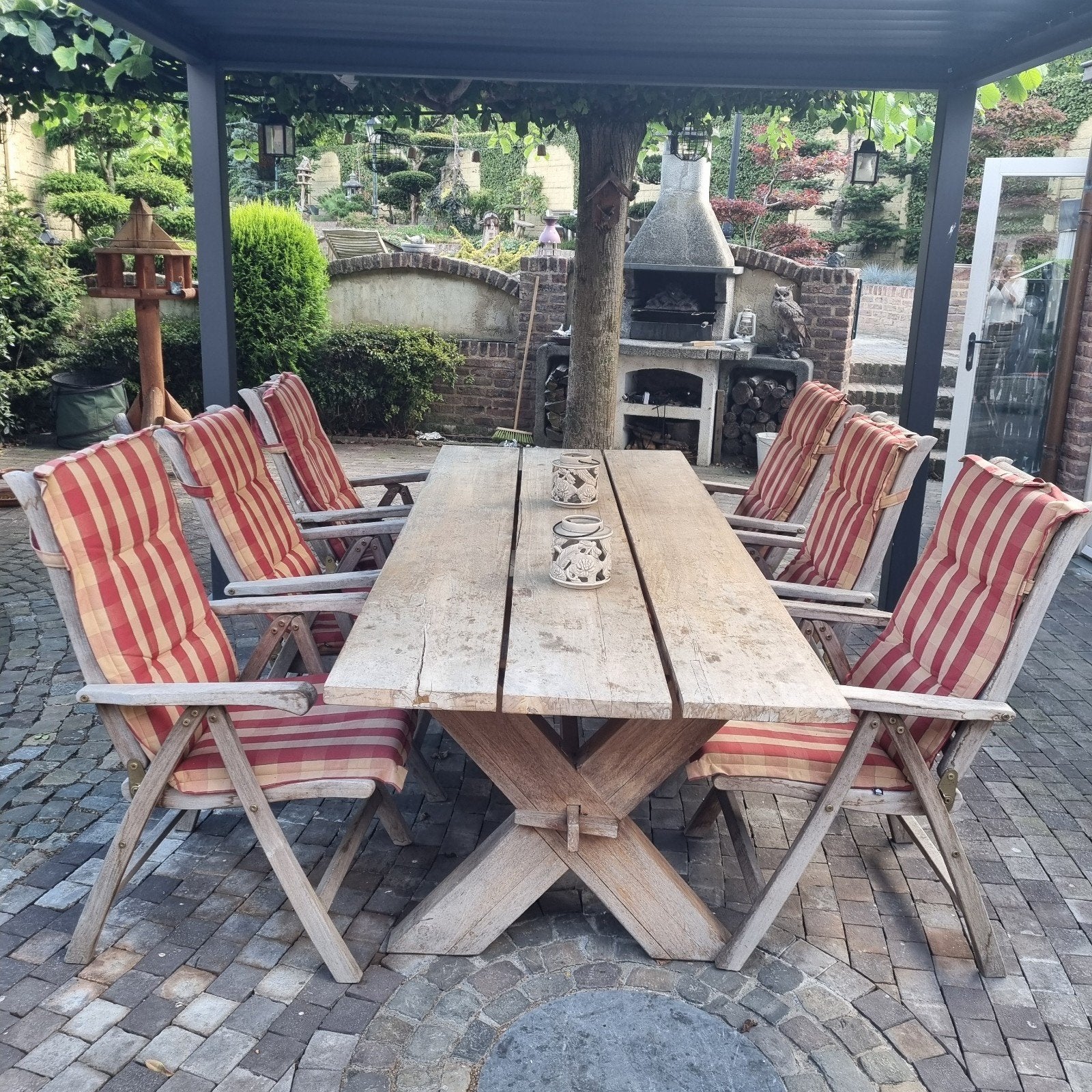 hardhouten tuinstoelen verstelbaar, Tuin en Terras, Tuinsets en Loungesets, Ophalen, Gebruikt