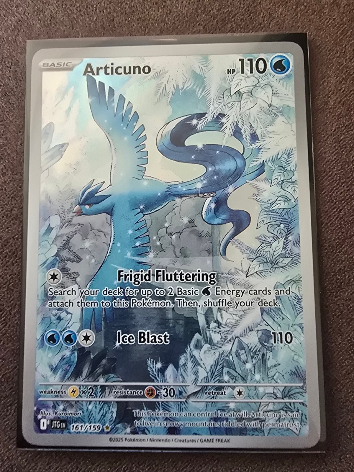 Articuno 161/159 Pokemon kaart, Ophalen, Zo goed als nieuw, Losse kaart, Foil