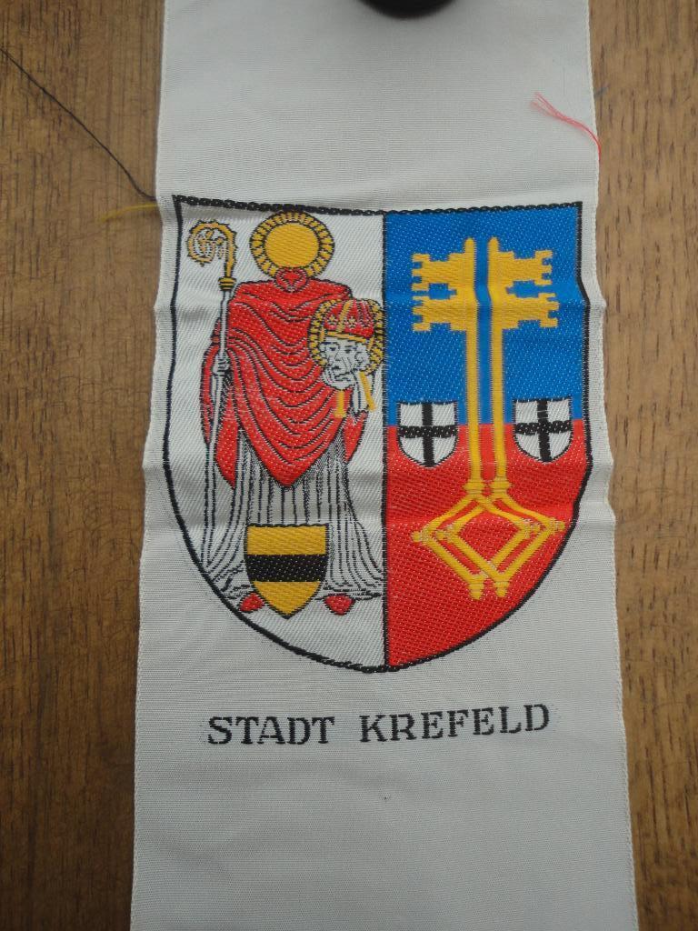 Patch, embleem, vaantje, borduur stadswapen Stadt Krefeld, Ophalen of Verzenden, Overige materialen, Buitenland
