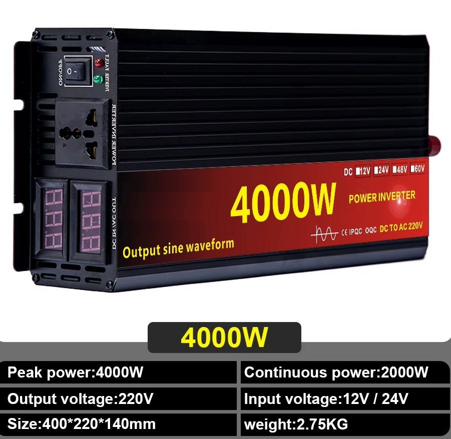 4000 Watt Omvormer 12v 230v Camper Zuivere Sinus 4000W, Ophalen of Verzenden, Nieuw