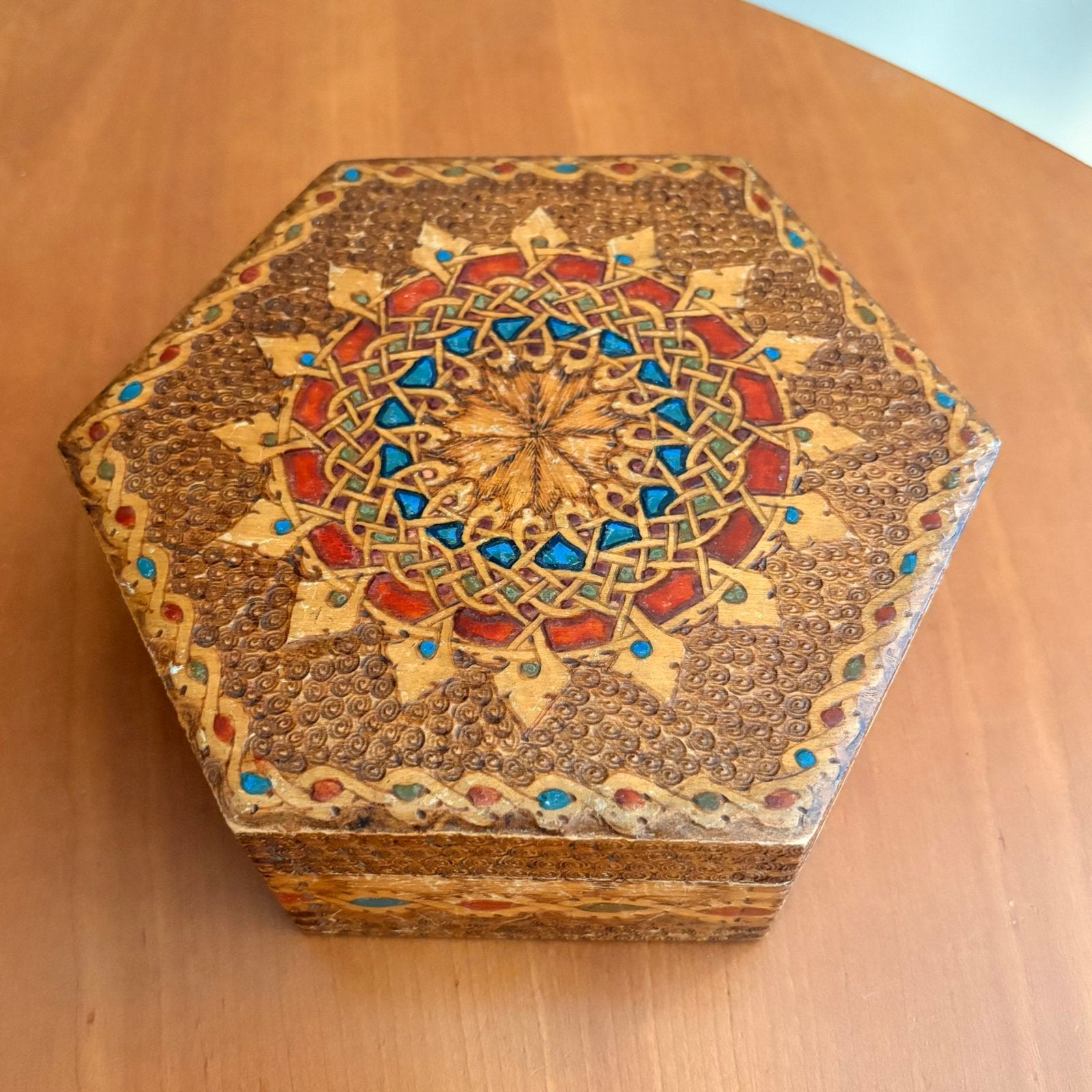 Vintage handgemaakte perzisch mozaïek dozen set, Antiek en Kunst, Ophalen of Verzenden