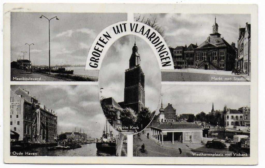 Vlaardingen Oude Gelopen Ansichtkaart ( B6454 ), Ophalen of Verzenden, 1960 tot 1980, Gelopen, Zuid-Holland