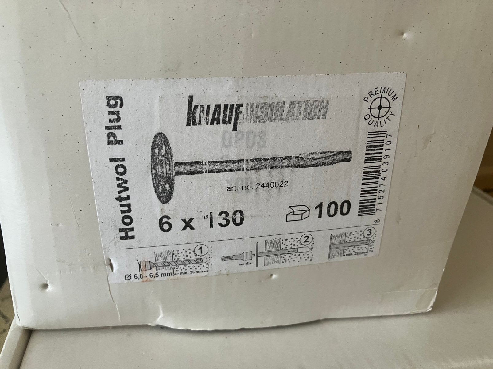 KNAUF insulation houtwol plug pluggen isolatieplug nieuw, Minder dan 4 cm, Overige materialen, Nieuw, Ophalen of Verzenden