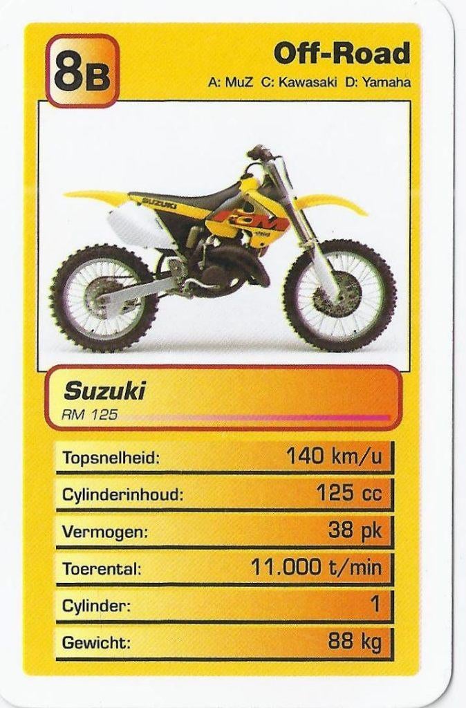 B6 Motorkaartje 8b Suzuki RM 125, Ophalen of Verzenden, Zo goed als nieuw, Motoren