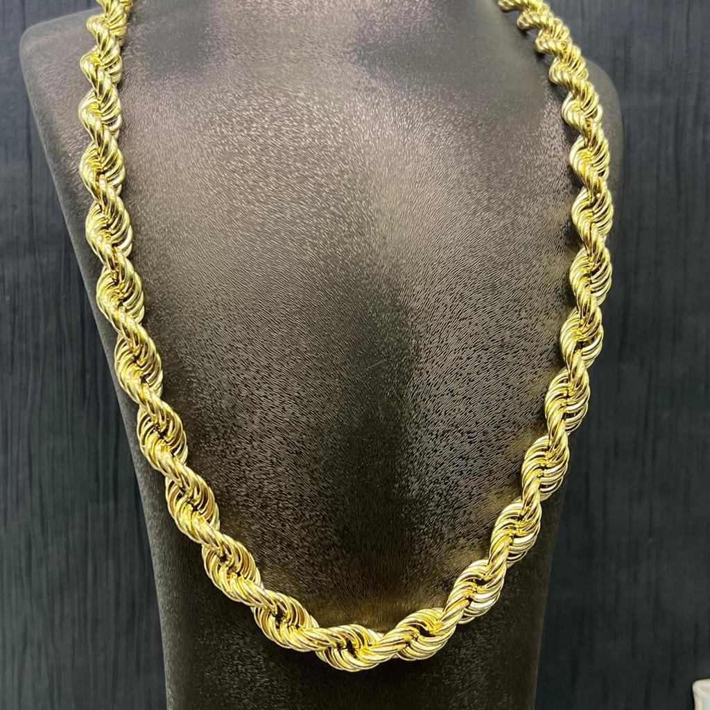 14k gouden ketting rope chain schakel dik model, Ophalen of Verzenden, Nieuw, Goud