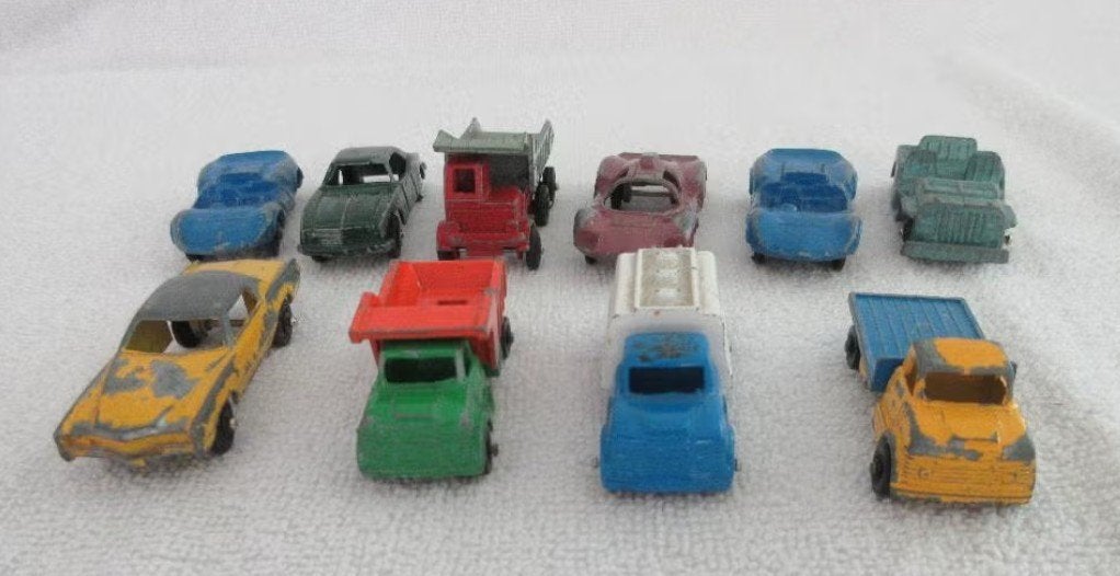 10 vintage metalen mini auto`s o.a. Marx, Budgie en Tuf Toys, Ophalen of Verzenden, Gebruikt, Auto, Overige merken
