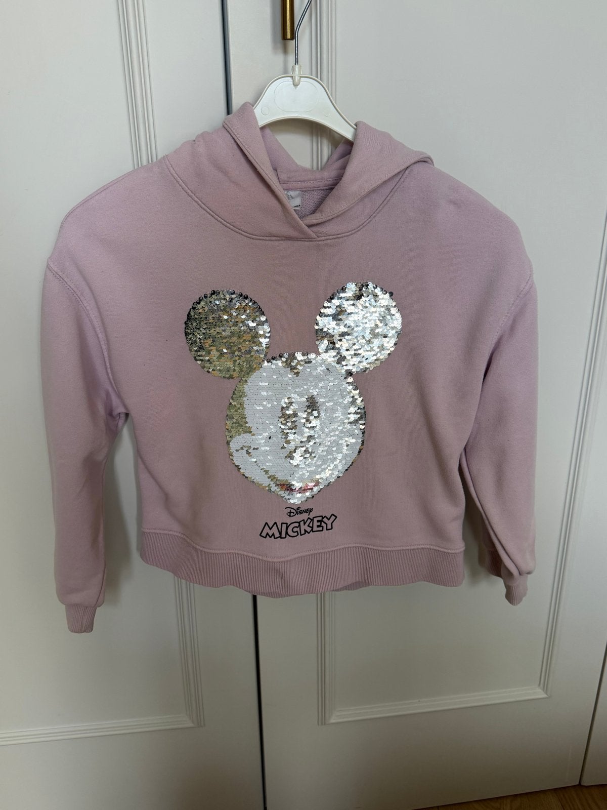 Zara Disney Mickey Mouse hoodie met pailletten - Maat 134, Ophalen of Verzenden, Gebruikt, Meisje, Trui of Vest