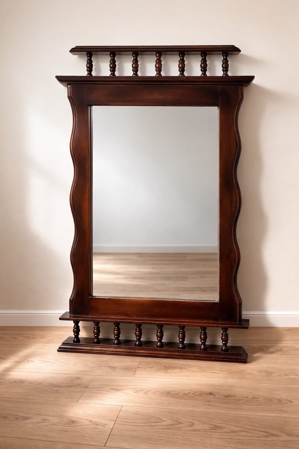 Antieke vontahe spiegel hout, Ophalen, Rechthoekig