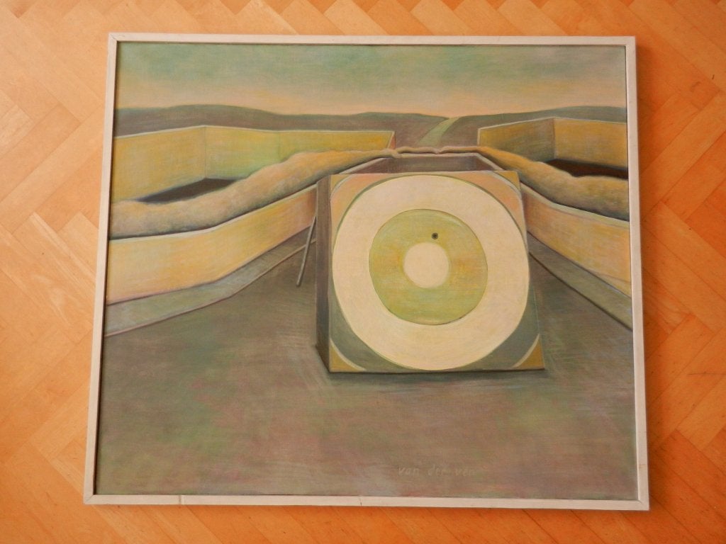 Groot olieverf ' Dag in Juli ' Gerrit van der Ven 100x115 cm, Antiek en Kunst, Handgeschilderd, Olieverf, Overige materialen, Landschap