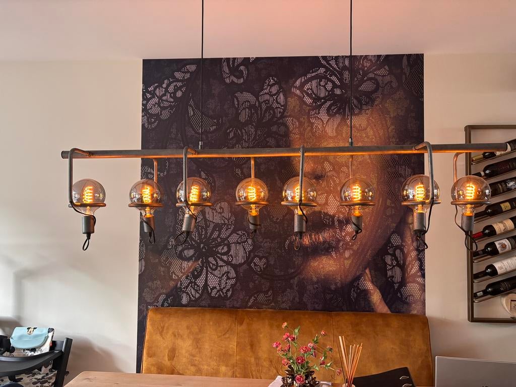 Mooie industriële eettafel lamp, Huis en Inrichting, Ophalen of Verzenden, Zo goed als nieuw, Minder dan 50 cm