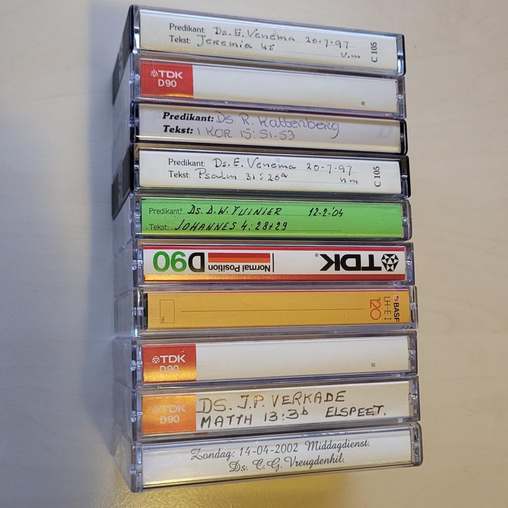 10 Cassettebandjes preken ds. P. Blok, ds. W.C. Lamain enz, Ophalen of Verzenden, Zo goed als nieuw, Christendom | Protestants