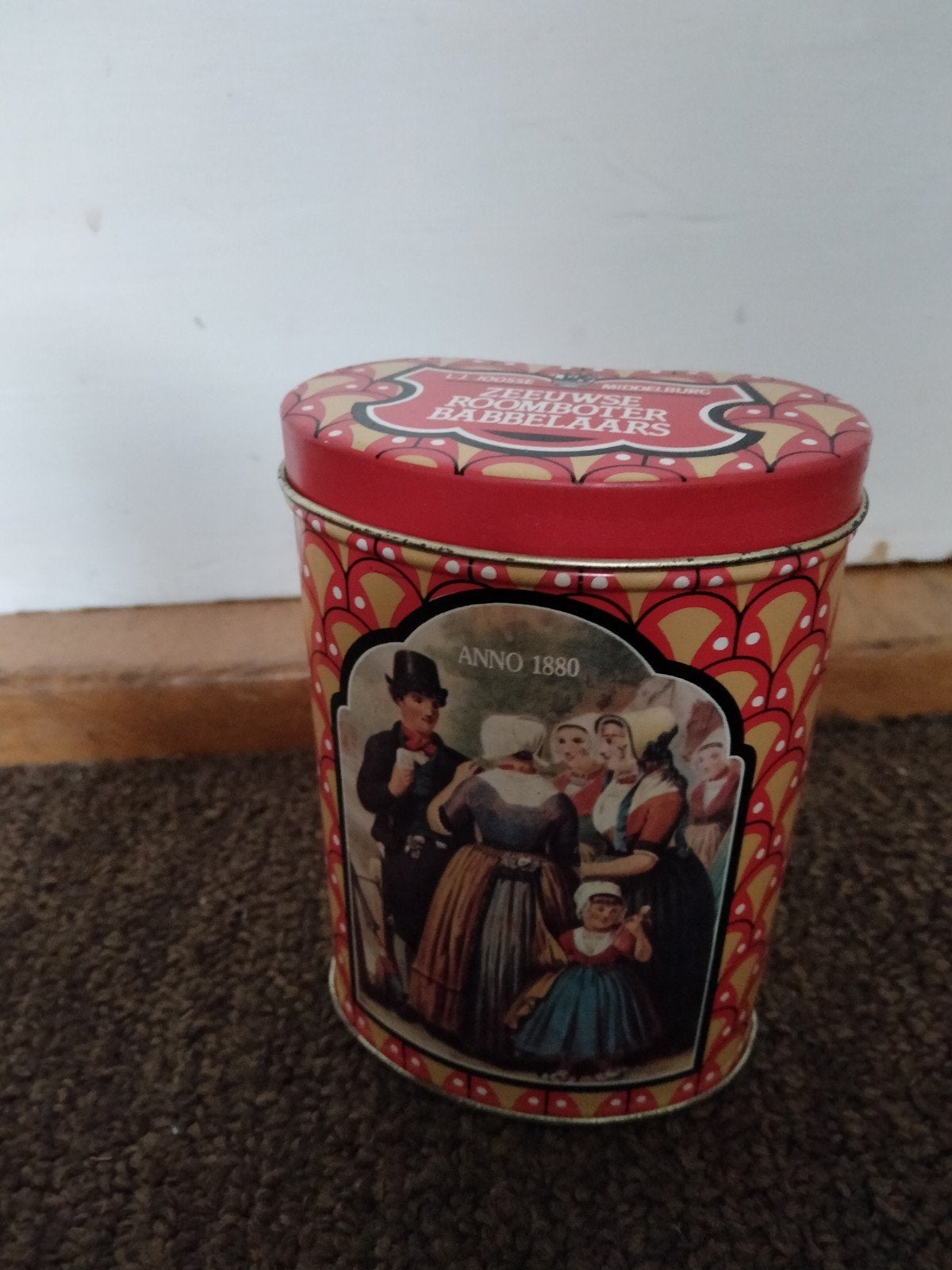 Vintage Zeeuwse Roomboter Babbelaars blik Anno 1880, Verzamelen, Blikken, Ophalen of Verzenden, Gebruikt, Overige, Overige merken