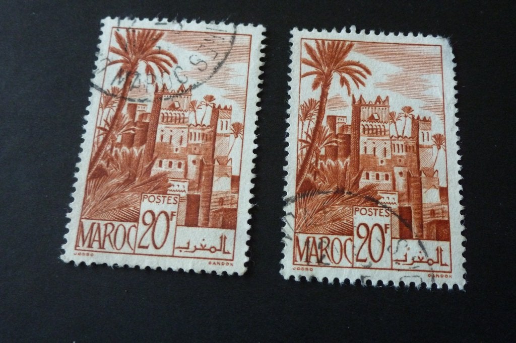 Frans Marokko - 6 x oude zegels verschillend 1947-1951 geste, Ophalen of Verzenden, Marokko, Gestempeld
