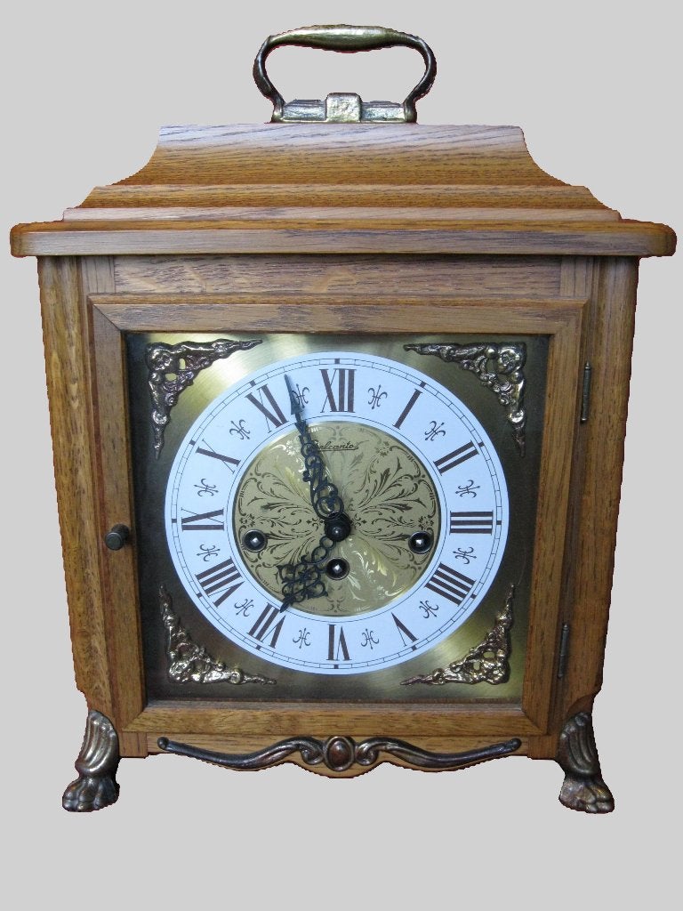 38cm hoge klok in eik slagwerk Westminster., Ophalen