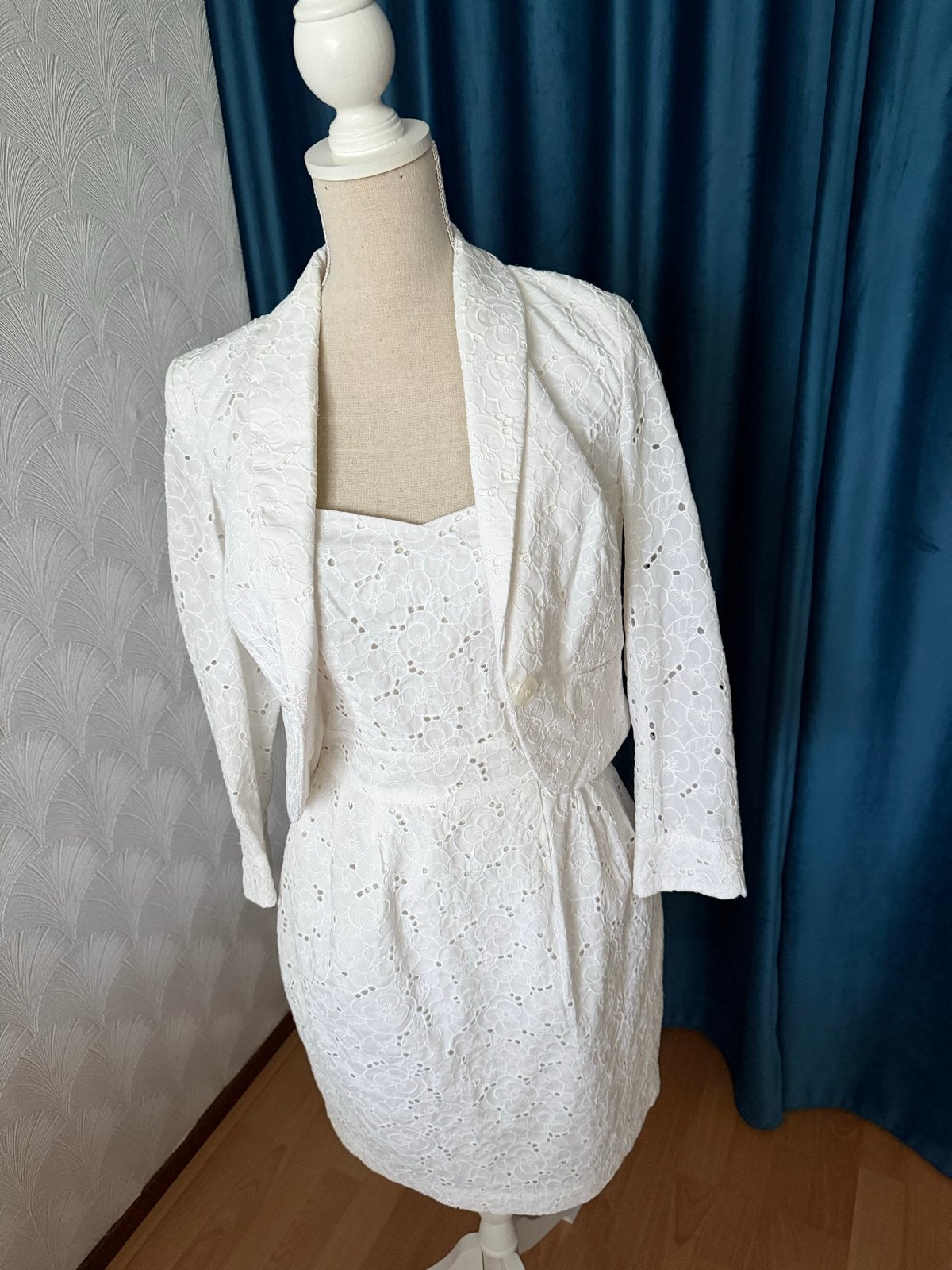 H&M Witte Kanten Jurk en Bolero Set - Maat 36/38, Ophalen of Verzenden, Zo goed als nieuw, Wit, Trouwjurk