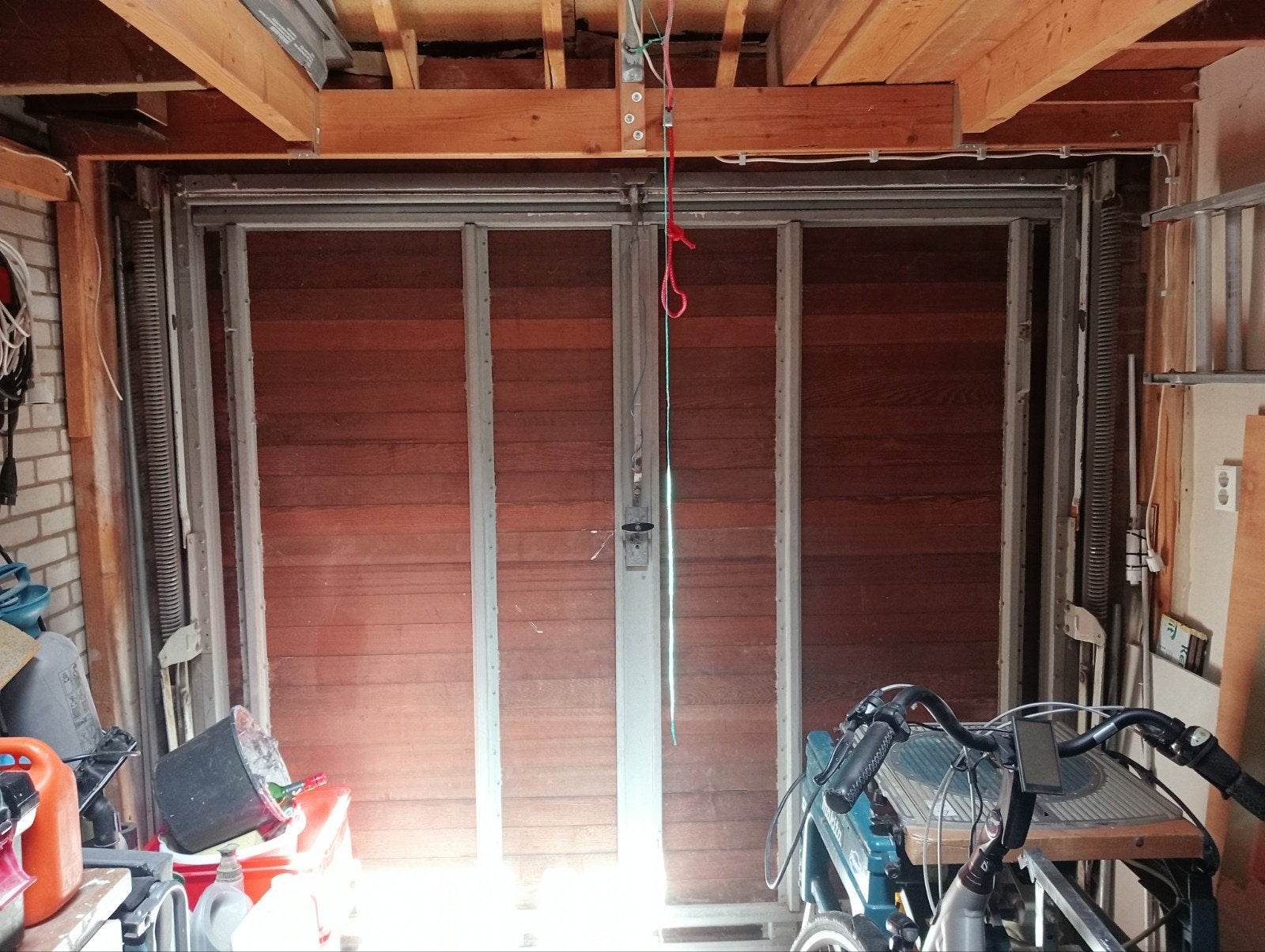 gebruikte garagekanteldeur 2375 breed 2125 hoog., Overige materialen, Overige typen, Ophalen, Minder dan 250 cm
