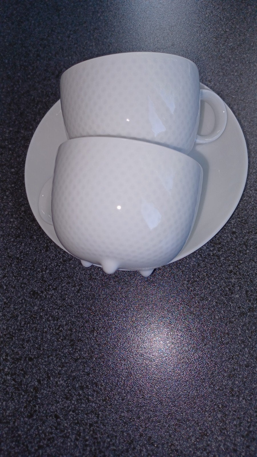 3 Witte porseleinen Espresso kop/schoteltjes van ROSENTHAL, Ophalen, Zo goed als nieuw, Porselein, Kop en/of schotel