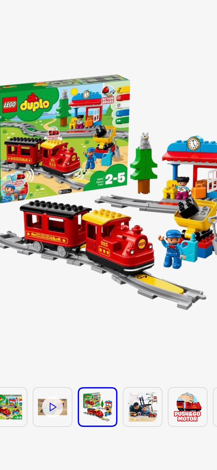 LEGO DUPLO 10874 Stoomtrein - Complete set met extra rails, Gebruikt, Overige thema's, Lego, Ophalen of Verzenden