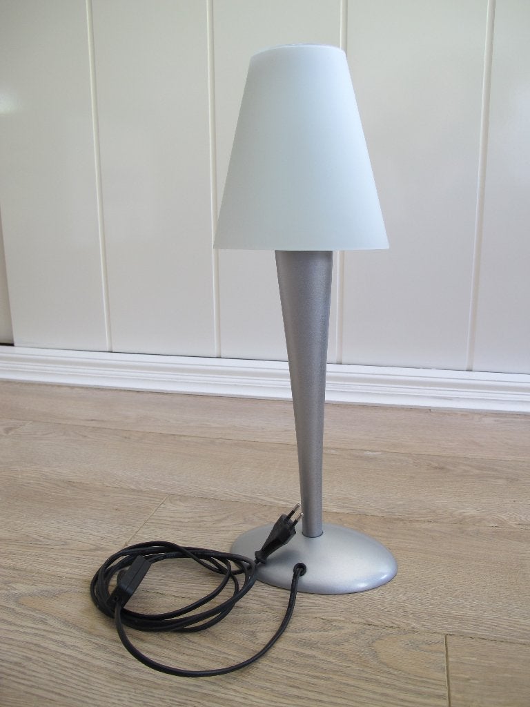 Vintage wit glazen tafellamp - 1990 - IKEA Kvarlett B9417, Huis en Inrichting, Met schakelaar, Overige typen, Gebruikt, Vintage