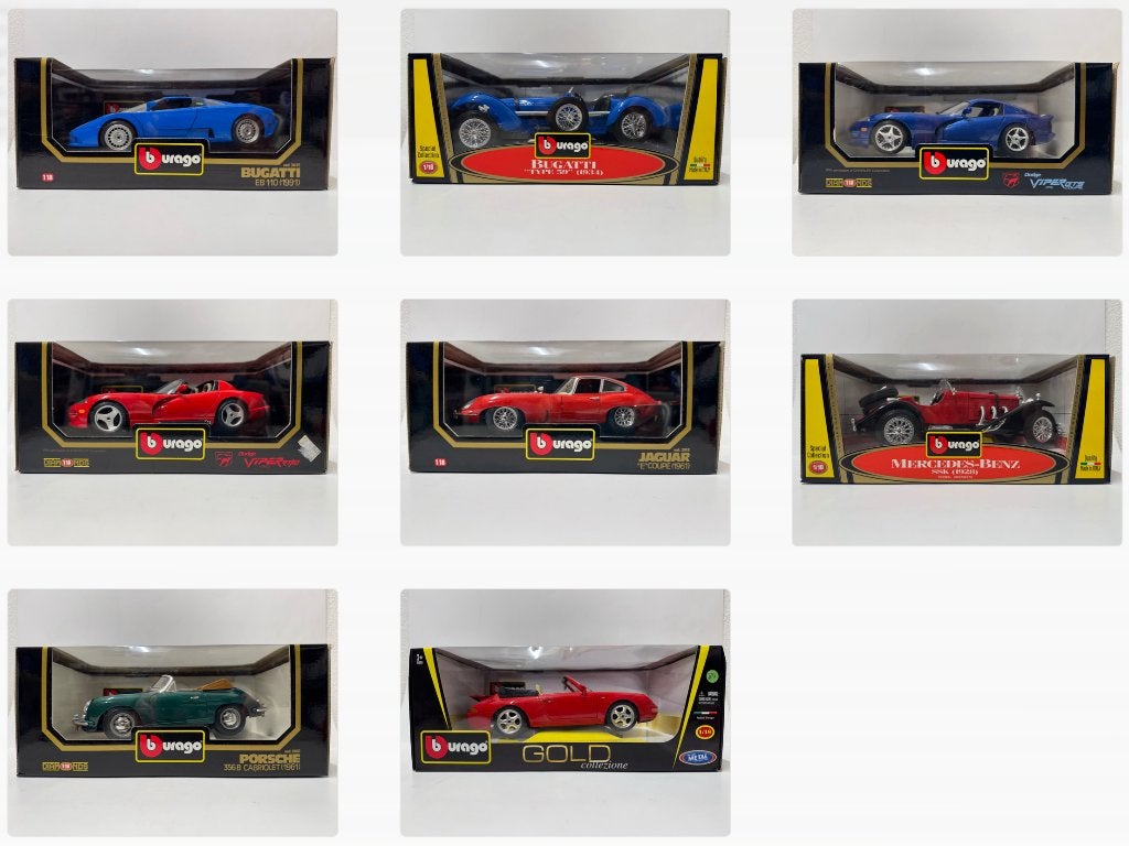 Bburago: Bugatti, Dodge, Jaguar, Mercedes, Porsche, Hobby en Vrije tijd, Modelauto's | 1:18, Ophalen of Verzenden, Zo goed als nieuw