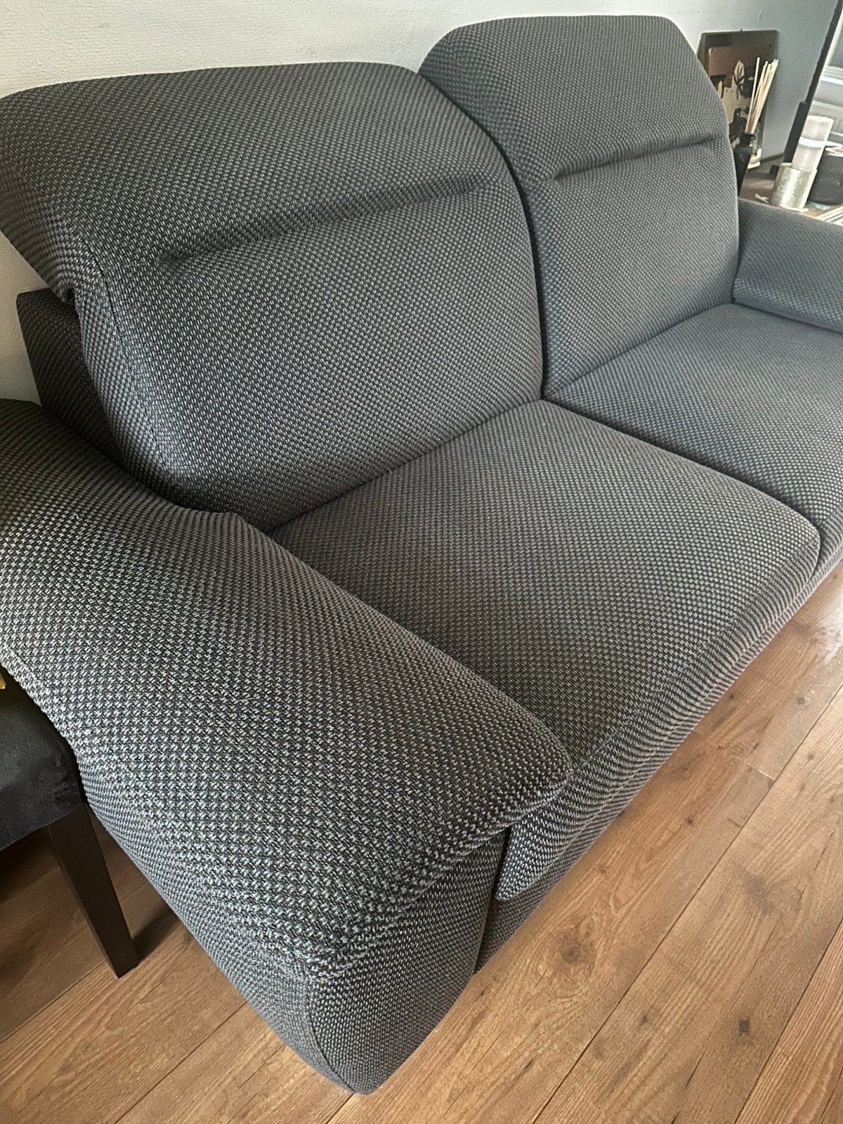 Bank antraciet, Ophalen, Gebruikt, Driepersoons, 75 tot 100 cm