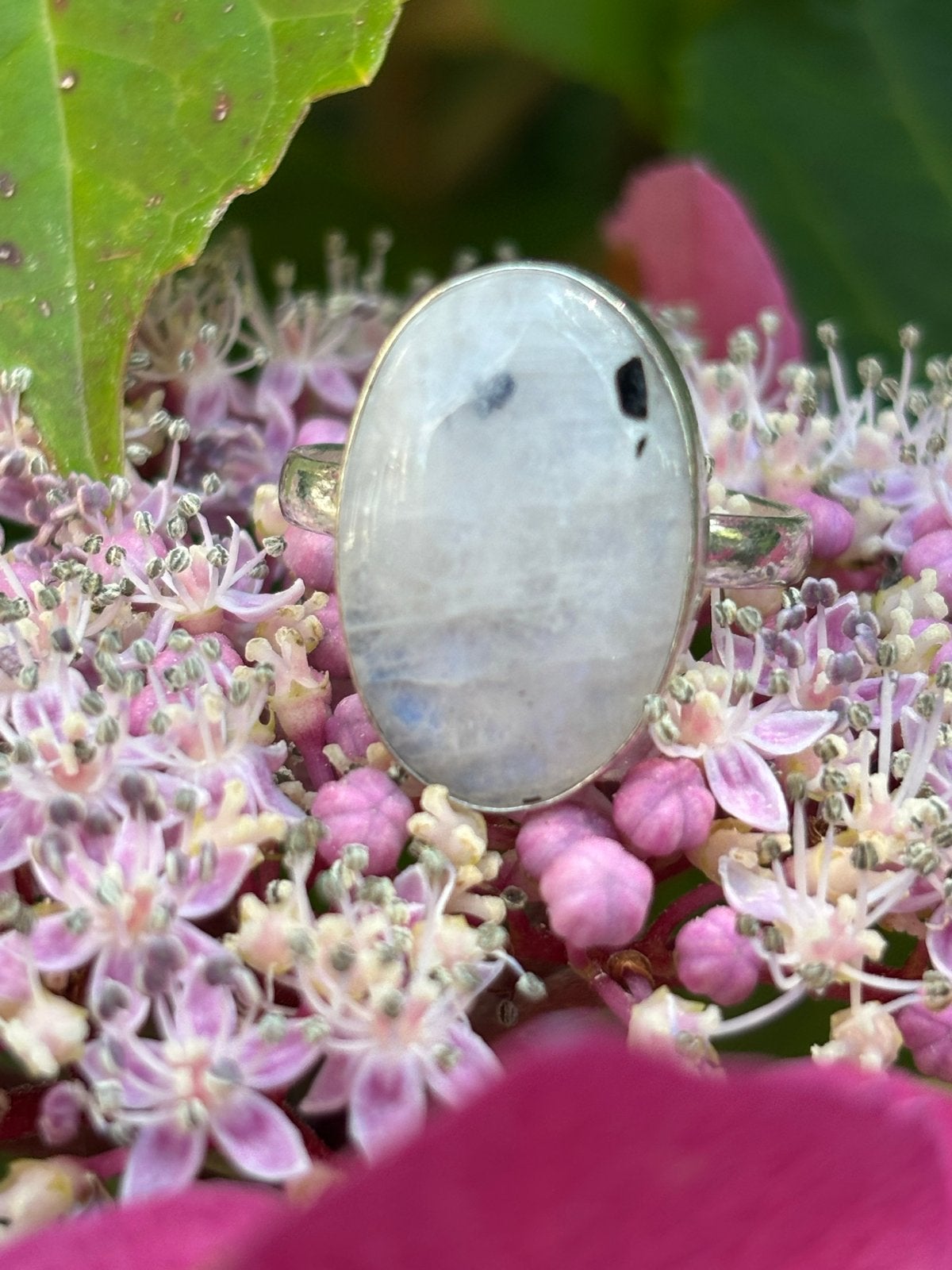 Zilveren Ring met Regenboog Maansteen maat 21, Sieraden, Tassen en Uiterlijk, Ringen, Nieuw, Ophalen of Verzenden, 17 tot 18, Met edelsteen