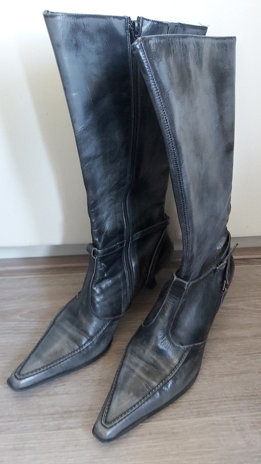 I.z.g.s. Grijze leren laarzen van Roberto d' Angelo, Kleding | Dames, Schoenen, Hoge laarzen, Roberto d' Angelo, Ophalen of Verzenden