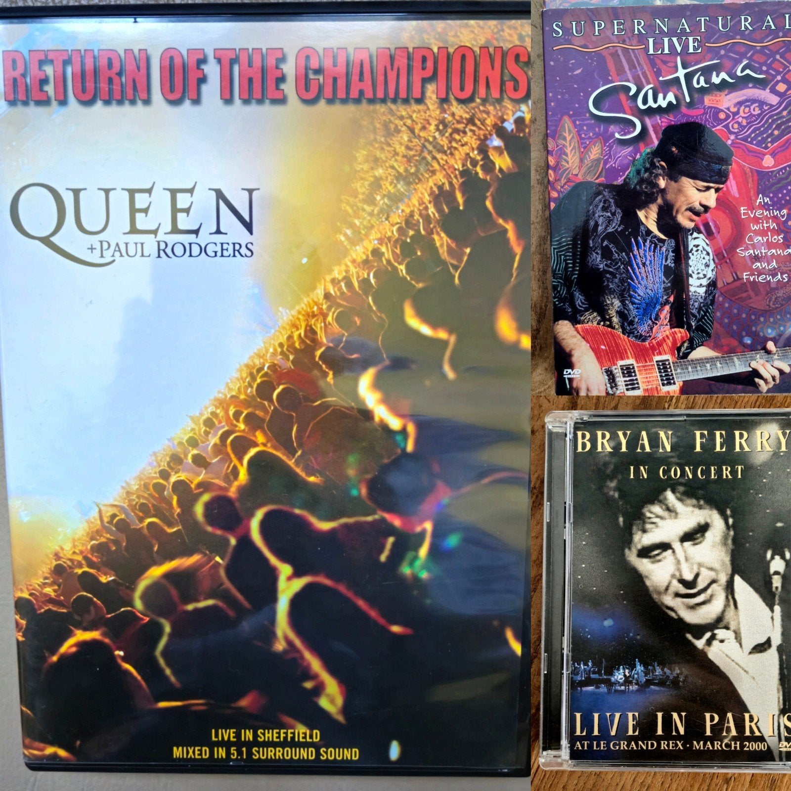 Queen, Santana, Bryan Ferry dvd's, Alle leeftijden, Ophalen of Verzenden, Gebruikt, Muziek en Concerten