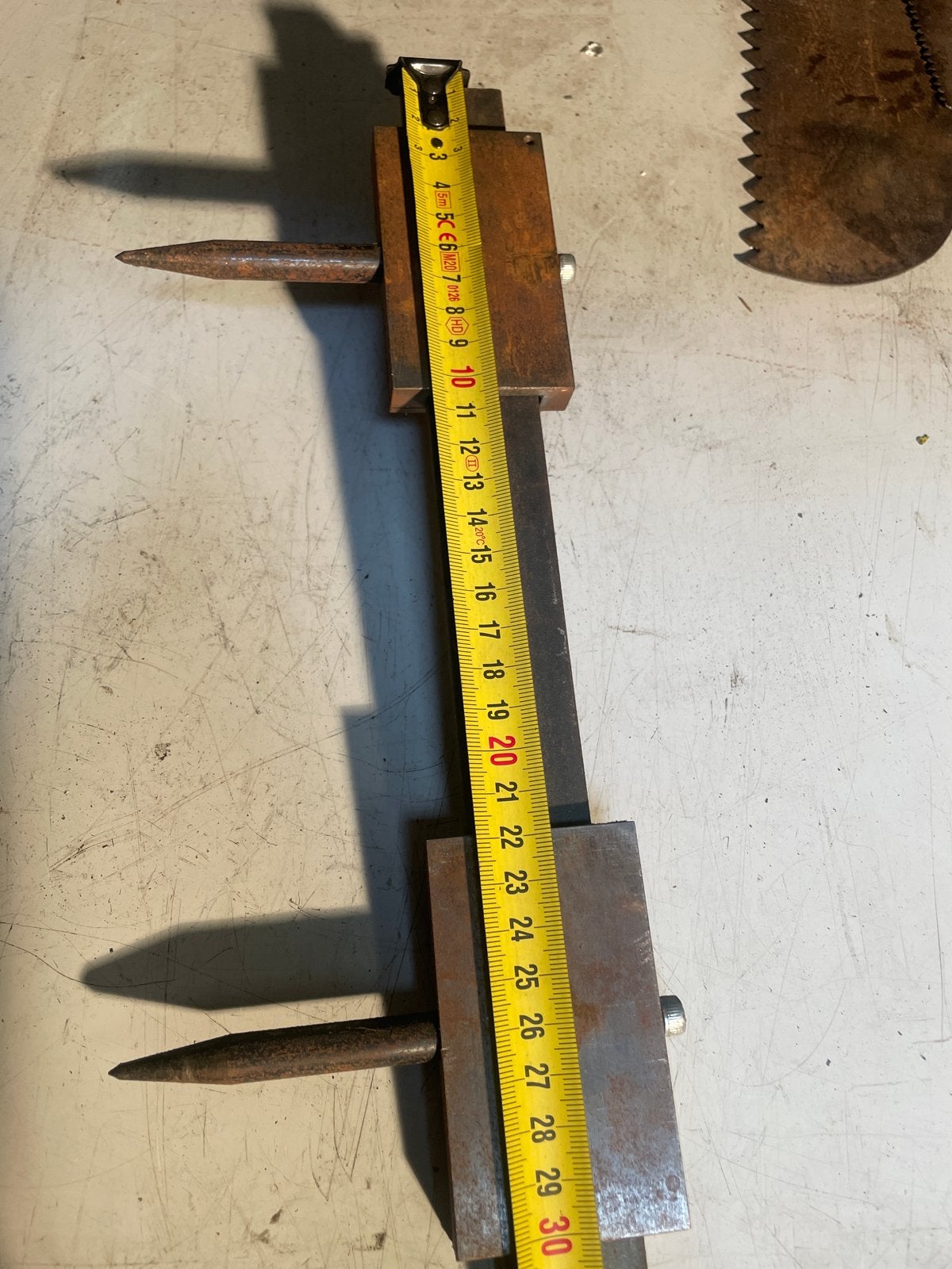 Antieke Metalen Meetlat stok passerpunten, Antiek en Kunst, Ophalen