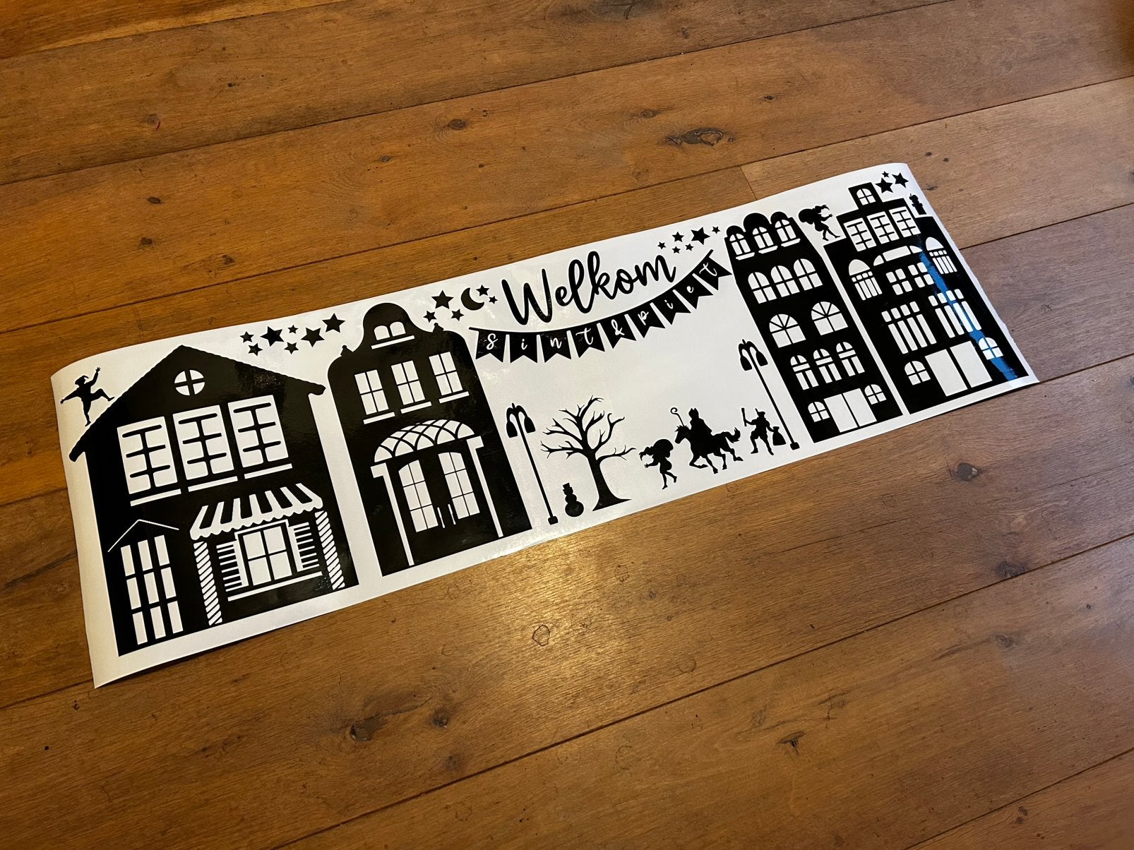 Herbruikbare raamstickers sinterklaas huisjes, Ophalen of Verzenden, Nieuw
