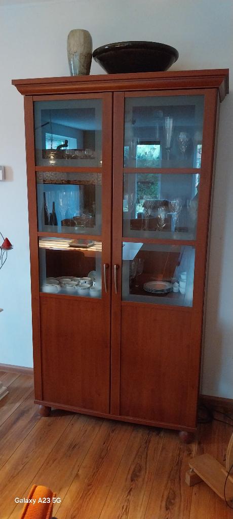 servieskast vitrinekast, Huis en Inrichting, Kasten | Vitrinekasten, Ophalen, 150 tot 200 cm, Glas, Modern