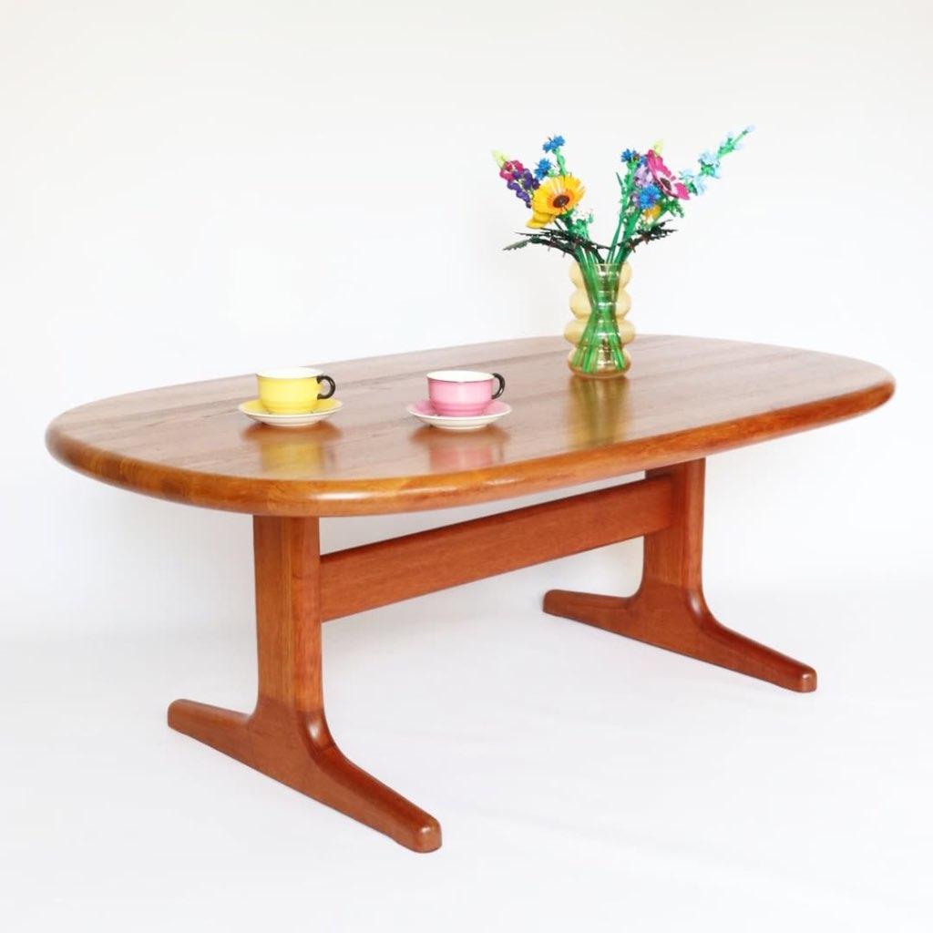 Vintage salontafel Deens design teak Glostrup uniek, Ophalen, Vintage retro midcentury deens design, 100 tot 150 cm, Glostrup Møbelfabrik