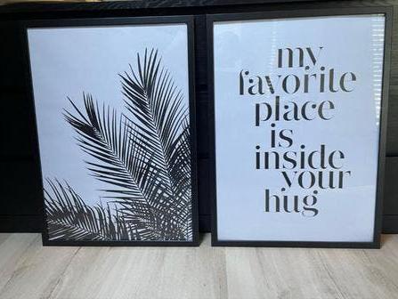 Set van 2 IKEA FISKBO fotolijsten met prints, Huis en Inrichting, Woonaccessoires | Lijsten, Ophalen, Kunststof, Zo goed als nieuw
