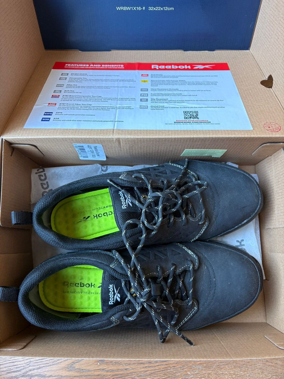 Werkschoenen stalen neus Reebok 41, Ophalen of Verzenden, Nieuw, Zwart, Werkschoenen