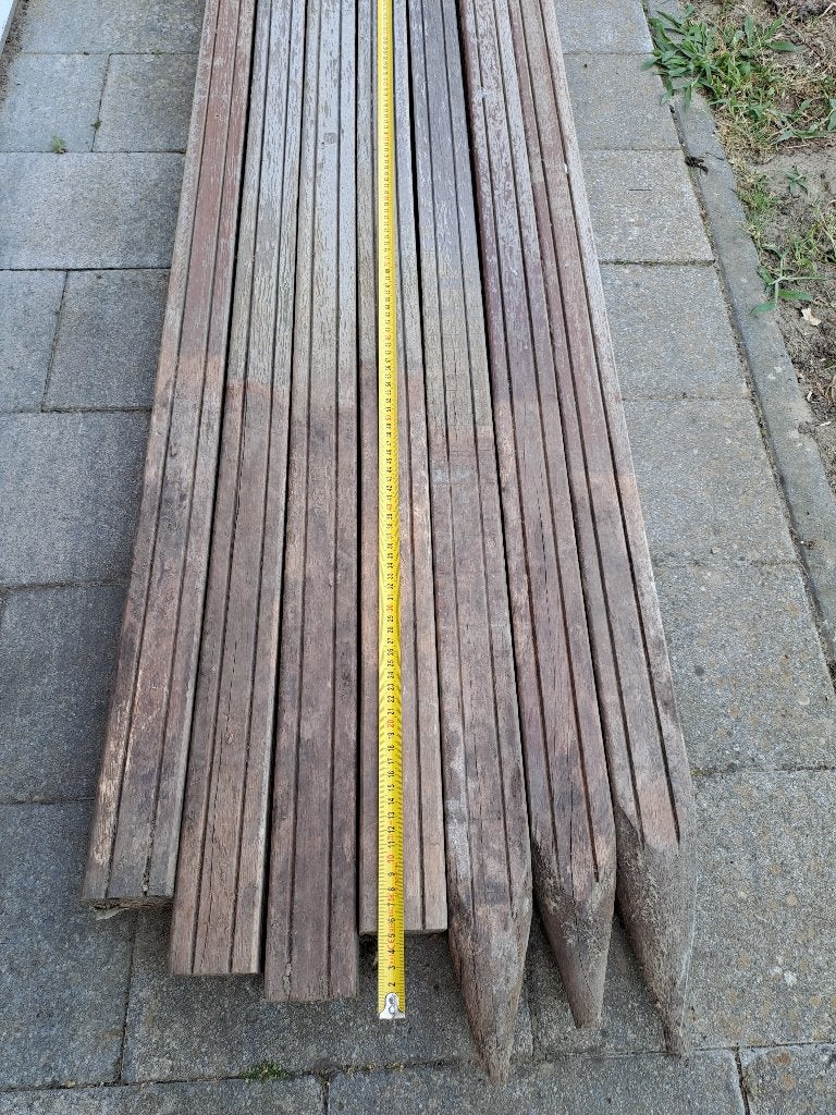 azobe tuinpaal vierkant 7 stuks, Ophalen, Palen, Zo goed als nieuw, Hardhout