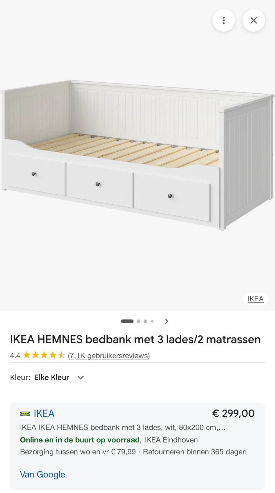 Bed, Ophalen, Eenpersoons, Wit, Zo goed als nieuw