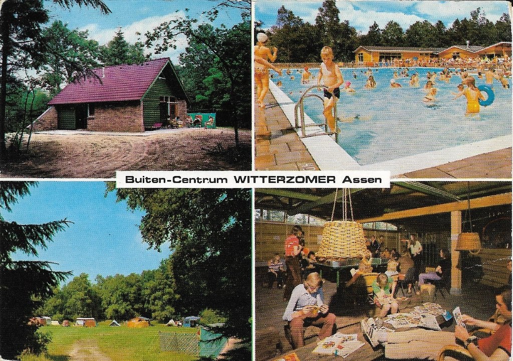 Ansichtkaart  	Assen	Witterzomer	Buiten-Centrum	4-luik, Verzamelen, Verzenden, 1960 tot 1980, Gelopen, Drenthe