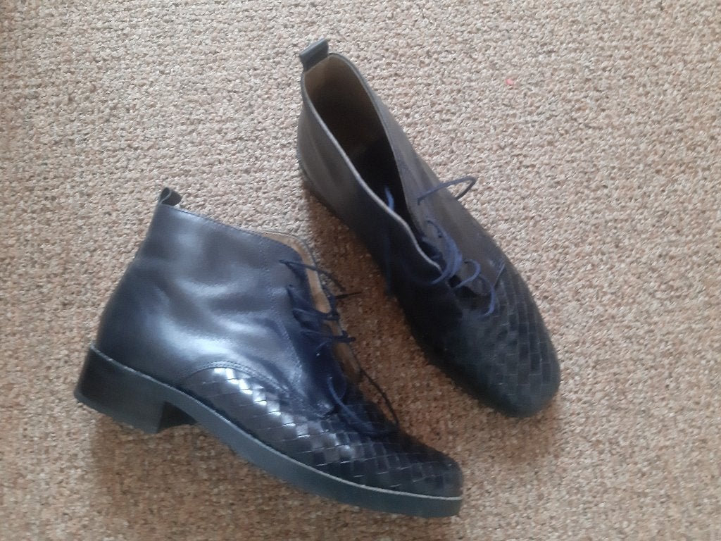 leren gevlochten hoge schoenen Daniela maat 39, Ophalen, Daniela, Blauw, Lage of Enkellaarzen