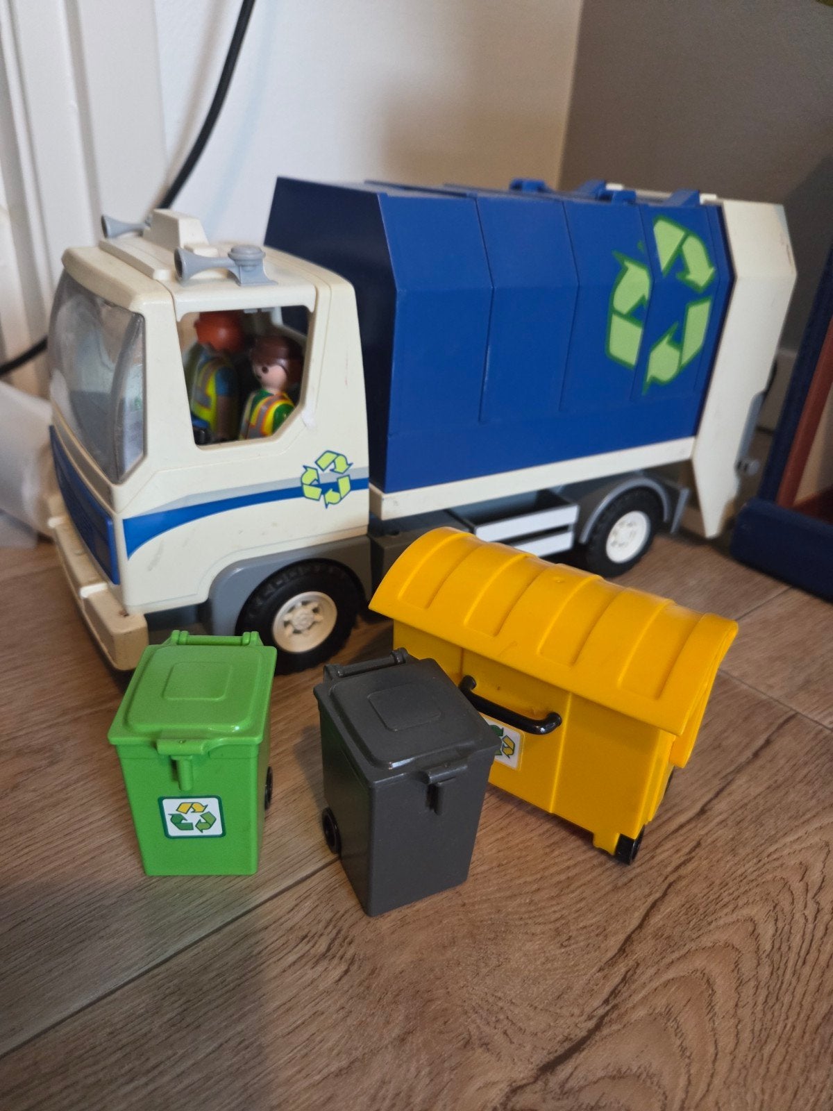 Playmobil Vuilniswagen met zwaailicht - Set 4129, Kinderen en Baby's, Ophalen of Verzenden, Zo goed als nieuw, Complete set, Voertuig