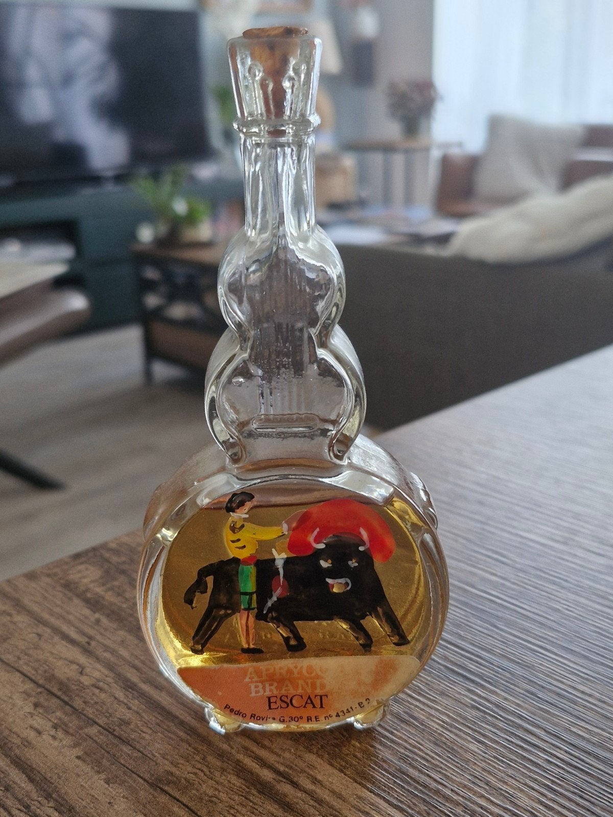 vintage Aprycot Brandy fles van Escat, Ophalen of Verzenden, Huis en Inrichting