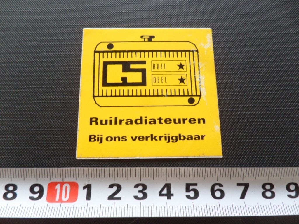 sticker Ruilradiateuren Bij ons verkrijgbaar, Ophalen, Zo goed als nieuw