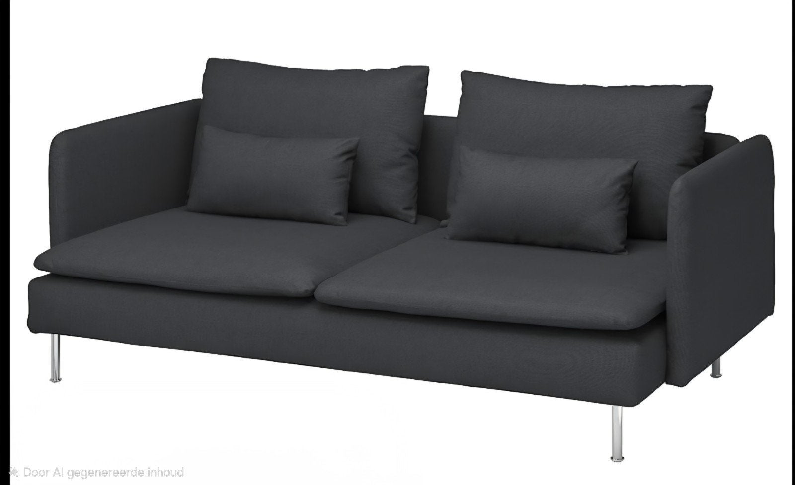 IKEA EKTORP 2-zitsbank donkergrijs, Ophalen, 150 tot 200 cm, Tweepersoons, 75 tot 100 cm