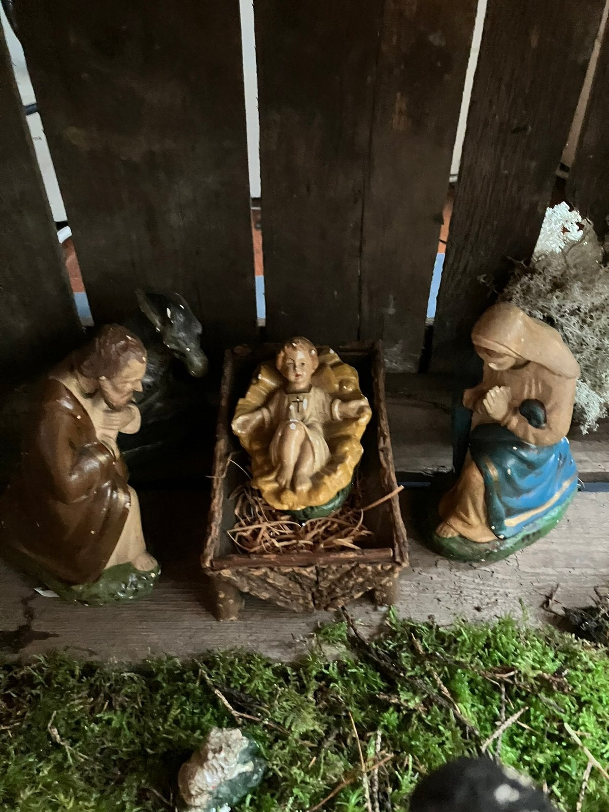Antieke kerstgroep  jezus maria jozef enz, Diversen, Kerst, Ophalen