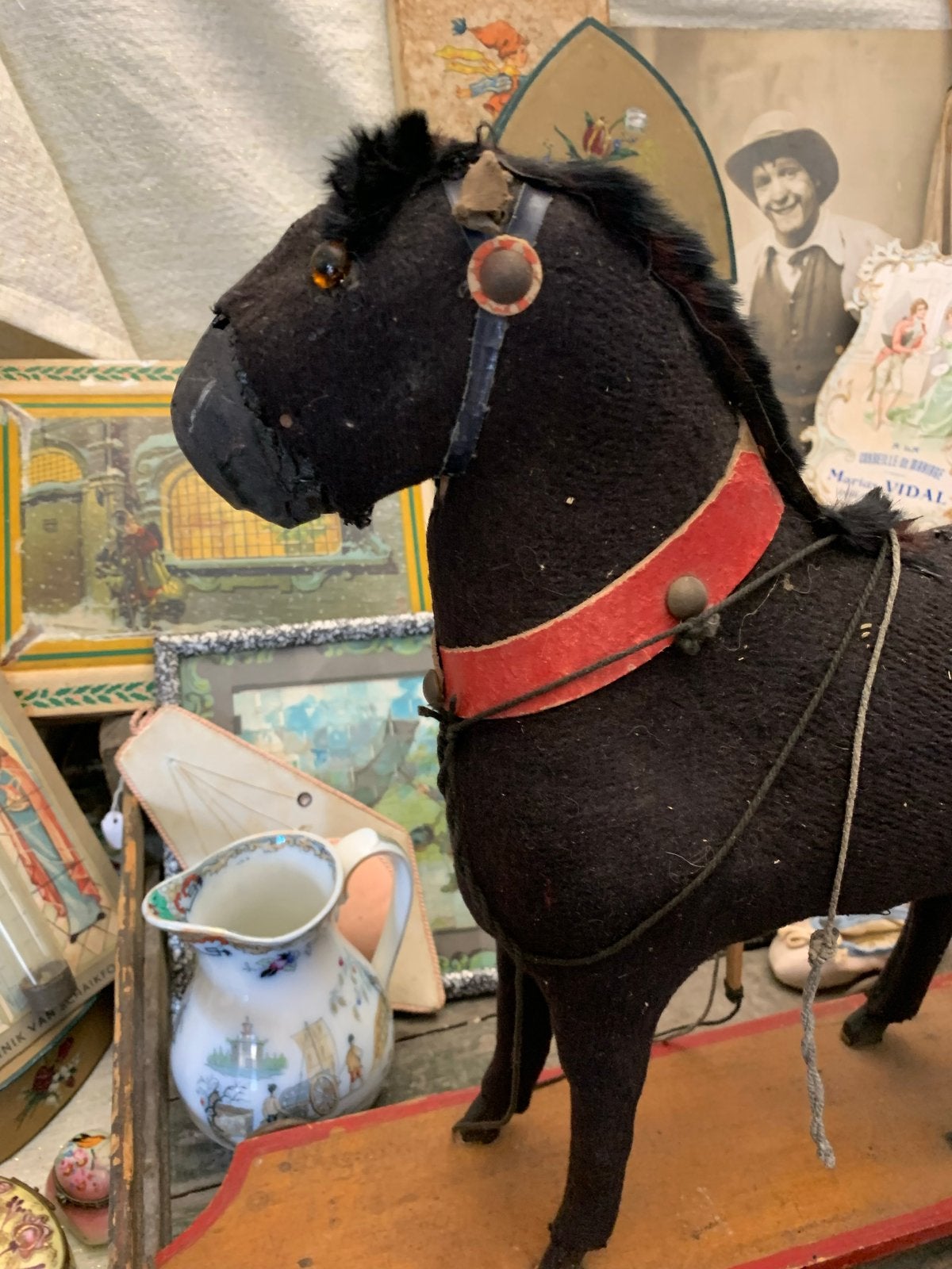 Antiek Paard op wieltjes - Decoratief Speelgoed, Antiek en Kunst, Ophalen of Verzenden