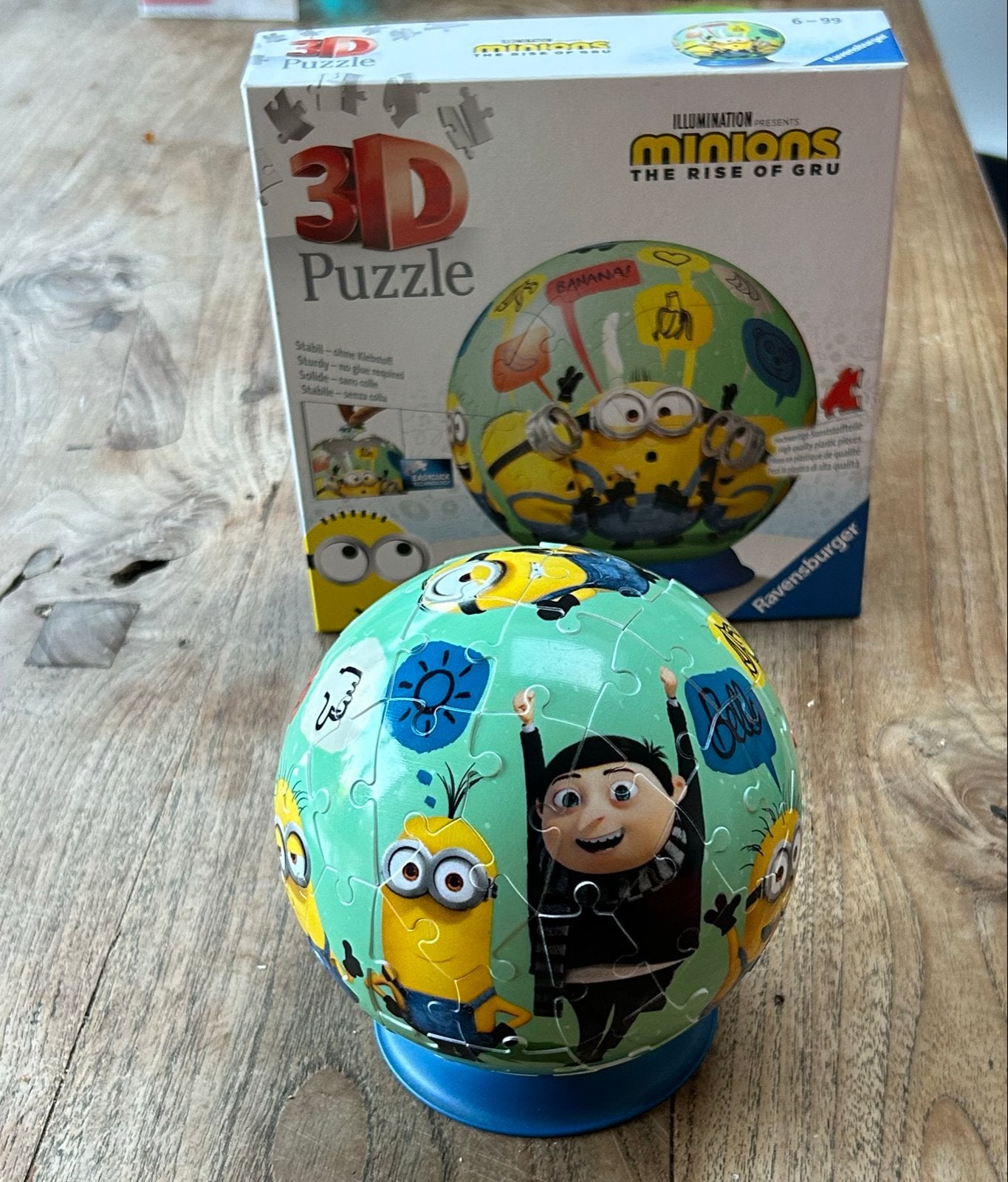 Minions 3D Puzzle Bal - Ravensburger - Zo goed als nieuw, Ophalen of Verzenden, Meer dan 50 stukjes, Zo goed als nieuw, 6 jaar of ouder
